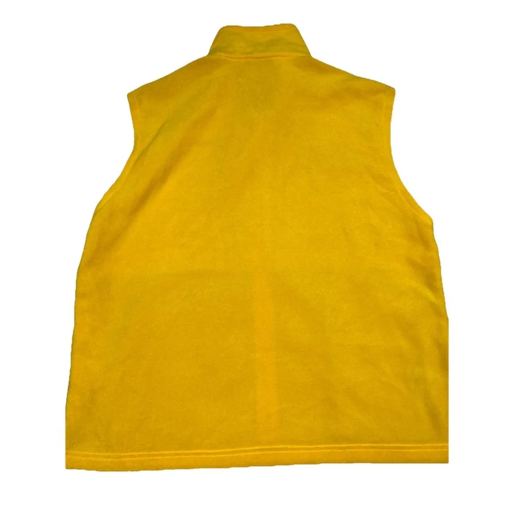 Men's  Columbia Fleece Vest Yellow Full Zip Size Large Zipper Pockets Warm‎